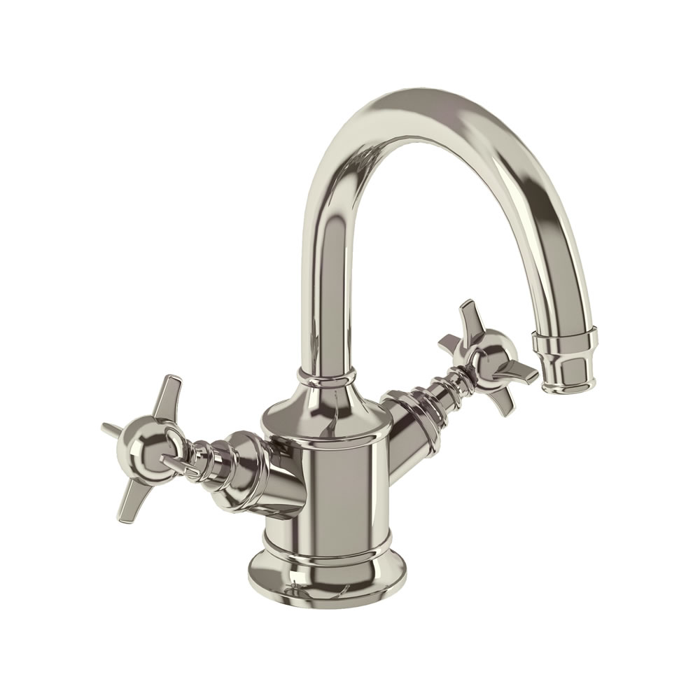 Arcade Dual-lever basin mixer without pop up waste - nickel - with tap handle